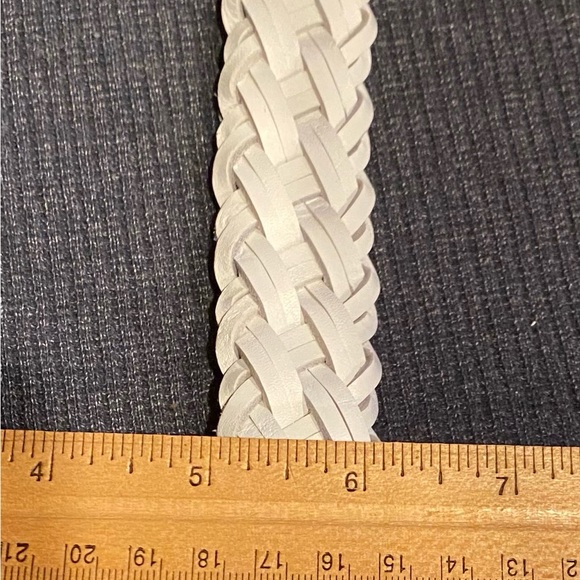 Vintage Cherokee White Braided Leather Belt 616-302 - Picture 5 of 5